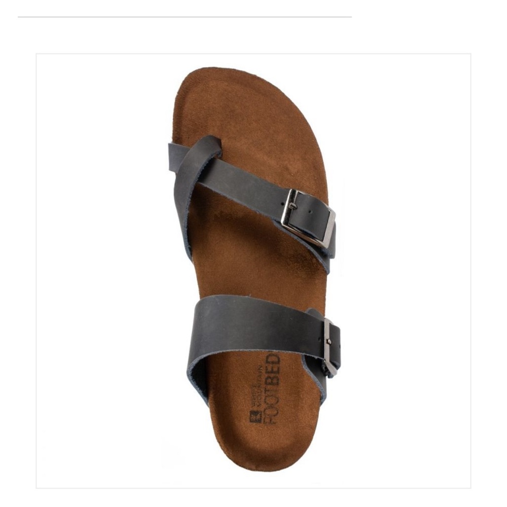 002 White Mountain GRACIE Footbeds Black Leather Sandals. Size 11M - Picture 3 of 7